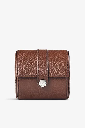ASPINAL OF LONDON Travel Logo-Print Leather Watch Box