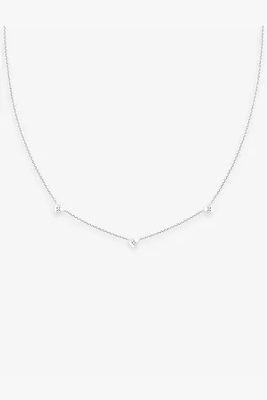 Astrid & Miyu Womens Heart Charm -Plated Sterling-Silver and Cubic Zirconia Necklace