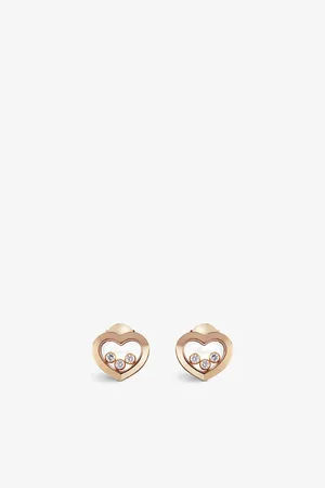 Chopard Happy Diamonds 18ct Rose-Gold and Diamond Earrings