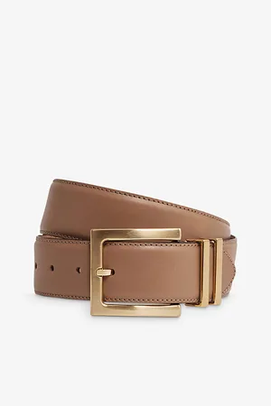 Reiss Womens Brompton Square-Buckle Leather Belt