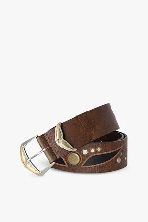 Zadig & Voltaire Womens Jane Stud-Embellished Leather Belt