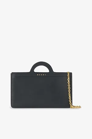 Marni Womens Wallet Logo-Print Leather Top Handle Bag