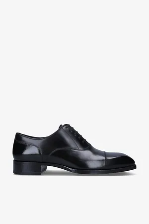 Tom Ford Mens Elkan Cap-Toe Leather Shoes