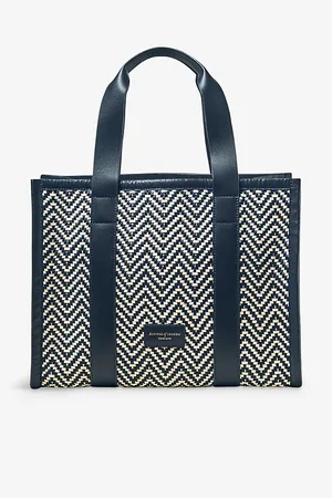 ASPINAL OF LONDON Womens Henley Small Chevron-Woven Leather Tote Bag