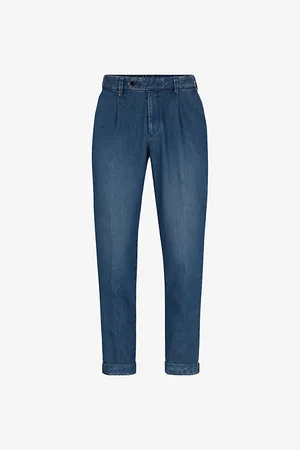HUGO BOSS Mens Slim-Fit Straight-Leg Denim Trousers