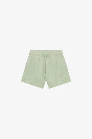 Twist & tango Womens Melody Drawstring-Waist High-Rise Linen Shorts