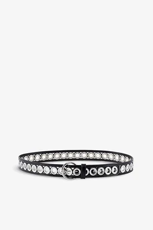 Sandro Womens Adelia Studded Leather Belt