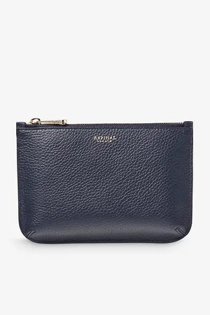 ASPINAL OF LONDON Womens Ella Medium Logo-Print Grained-Leather Pouch