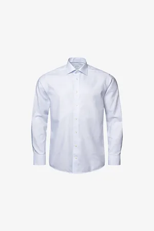 Eton Mens Striped Contemporary-Fit Cotton-Blend Oxford Shirt