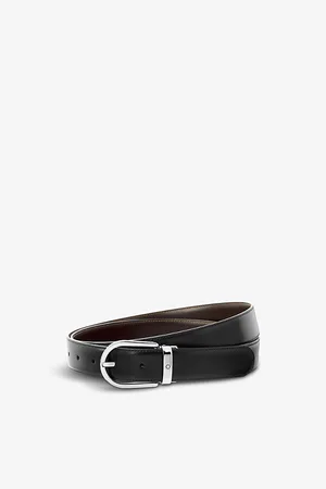 Montblanc Mens Horseshoe-Buckle Leather Belt