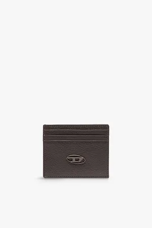 Diesel Mens Logo-Badge Leather Cardholder