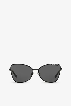 Balenciaga Womens Bb0278S Butterfly-Frame Metal Sunglasses