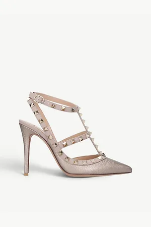 VALENTINO GARAVANI Womens Rockstud 100 T-Bar Leather Courts
