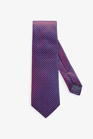 Eton Mens Geometric-Pattern Silk Tie