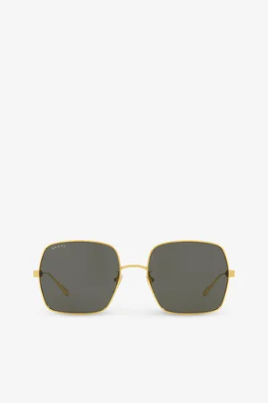Gucci Womens Gc002133 Gg1434S Square-Frame Metal Sunglasses