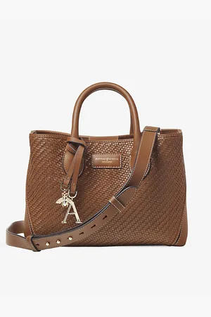 ASPINAL OF LONDON Womens London Logo-Embossed Midi Leather Tote Bag