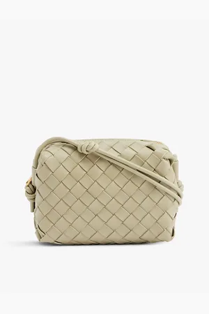Bottega Veneta Womens Loop Mini Intrecciato Leather Cross-Body Bag