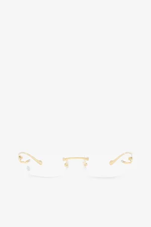 Cartier Womens ct0061O Rectangle-Frame Metal Sunglasses