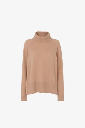 Whistles Womens Turtleneck Relaxed-Fit Cashmere Jumper