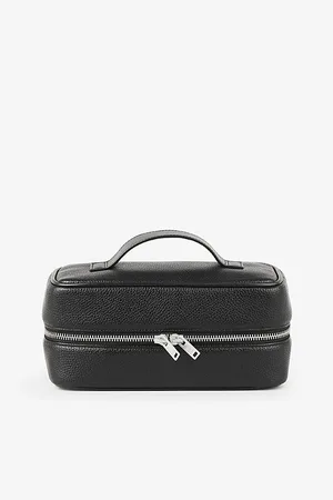 Sandro Mens Top Handle Grained Faux-Leather Wash Bag