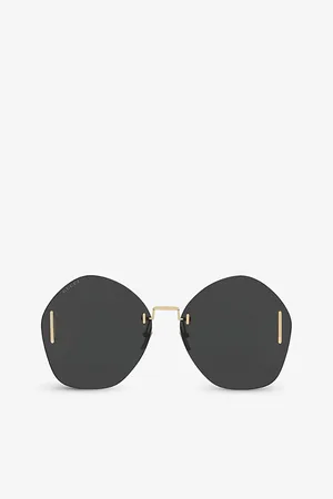 Gucci Womens Gg1203S Round-Frame Metal Sunglasses