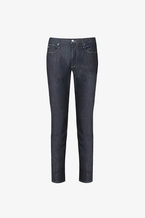 Emporio Armani Mens Brand-Plaque Straight-Leg Mid-Rise Stretch-Denim Jeans