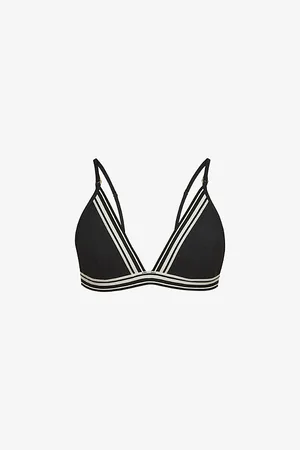 Reiss Womens Faith Contrast-Stripe Triangle Bikini Top