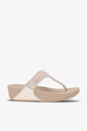 FitFlop Womens Lulu Glitter Rhinestone-Embellished Rubber Sandals