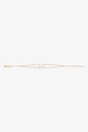 CHAUMET Jeux De Liens 18ct-Rose Gold, 0.01ct Brilliant-Cut Diamond and Mother-Of-Pearl Bracelet