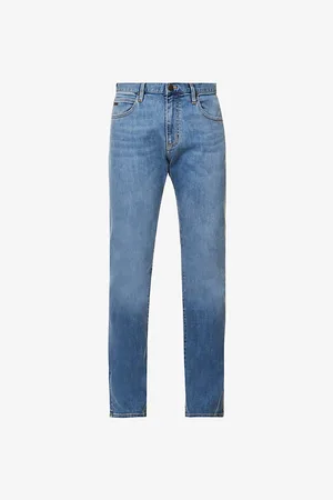 Emporio Armani Mens Regular-Fit Straight-Leg Stretch-Denim Jeans