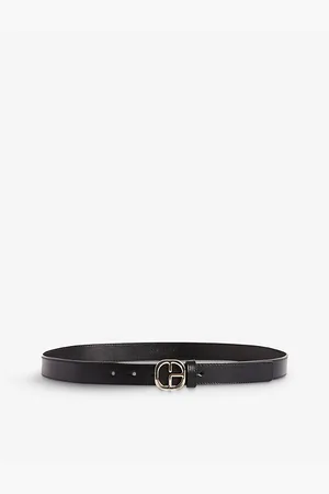 Claudie Pierlot Womens Gold-Tone-Hardware Smooth-Texture Leather Belt