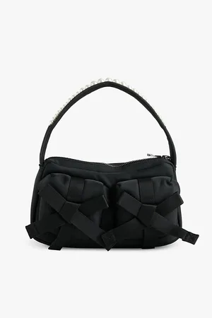 Simone Rocha Womens Util Pearl-Embellishment Woven Shoulder Bag