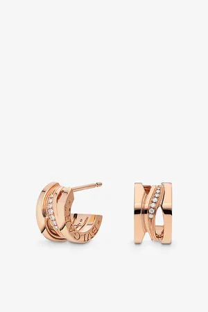Bvlgari B.Zero1 Xxth Anniversary 18ct Rose-Gold and Diamond Earrings
