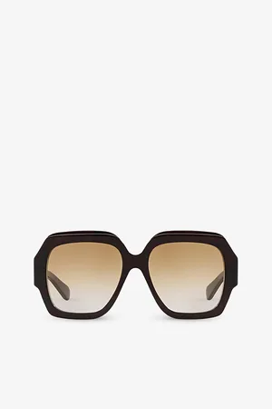 Chloé Womens Ch0154S Square-Frame Tortoiseshell Acetate Sunglasses