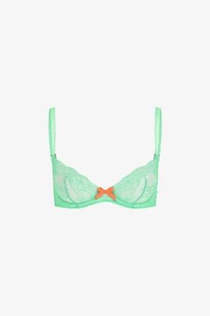 Agent Provocateur Womens Isedora Bow-Embroidered Underwired Woven Plunge Bra