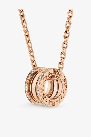 Bvlgari B.Zero1 18ct Rose-Gold and 0.38ct Brilliant-Cut Diamond Pendant Necklace