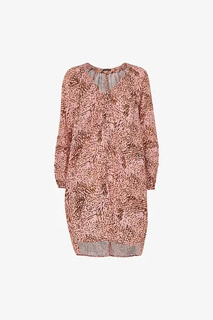 Whistles Womens Animal Swirl Cocoon Woven Mini Dress