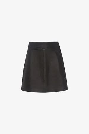 Whistles Womens A-Line Leather Skirt