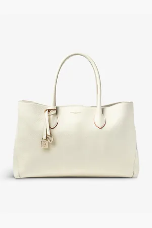 ASPINAL OF LONDON Womens London Logo-Print Grained-Leather Tote Bag