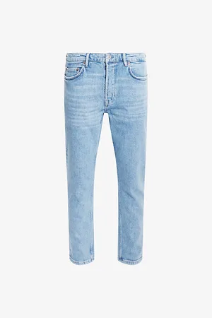 AllSaints Mens Dean Slim-Fit Cropped Stretch-Denim Jeans