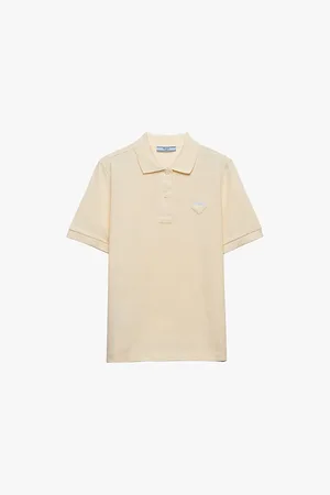 Prada Womens Logo-Appliqué Short-Sleeve Cotton-Piqué Polo Shirt