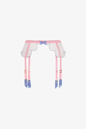 Agent Provocateur Womens Lorna Scalloped-Hem Mid-Rise Woven Suspender Belt
