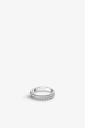 Boucheron Mens Quatre Radiant Edition 18ct White-Gold and 0.24ct Diamond Wedding Band