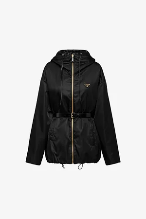 Prada Womens Re-Nylon Belted Recycled-Nylon Jacket