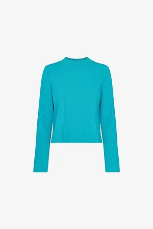 Whistles Womens Fluted-Sleeved Ribbed Knitted Jumper