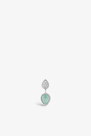 Boucheron Serpent Bohème 18ct White-Gold, 0.16ct Diamond and 1.53ct Aquaprase Single Stud Earring