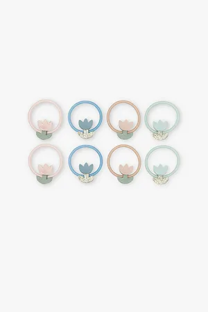MIMI & LULA Tulip Mini Ponies Set Of Eight Elasticated Hair Ties