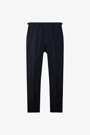 Reiss Mens Kin Slim-Leg Pressed-Crease Linen Trousers
