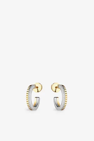 Boucheron Quatre Radiant Edition 18ct Yellow and White-Gold 0.24ct Diamond Hoop Earrings