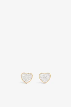 YVONNE LÉON Heart 18ct Yellow-Gold and 1.14ct Brilliant-Cut Diamond Earrings